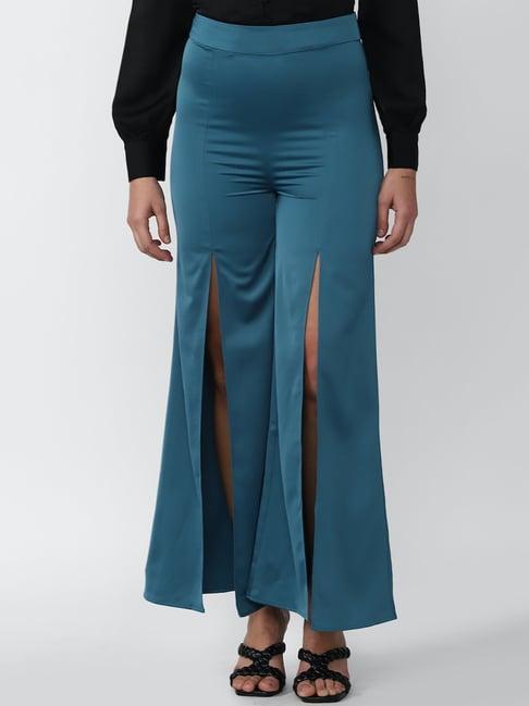 forever 21 blue regular fit mid rise pants