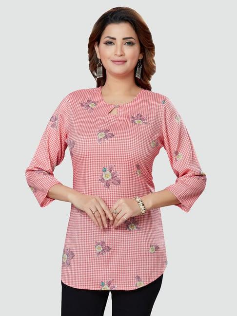 saree swarg pink printed tunic