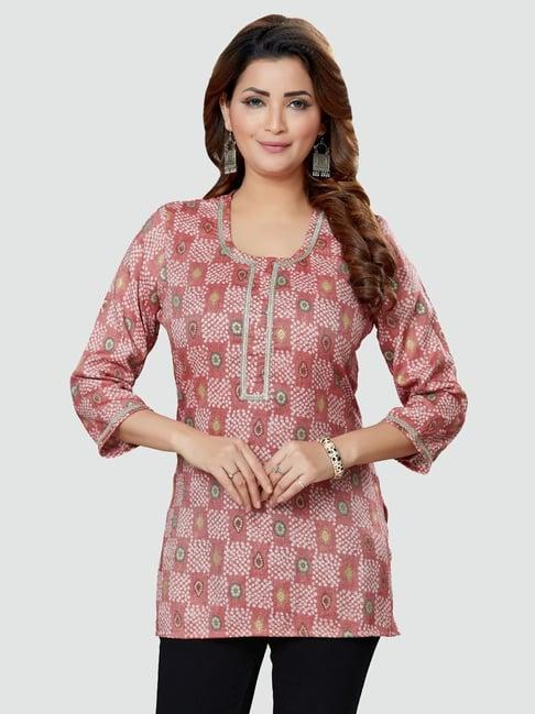 saree swarg pink printed tunic