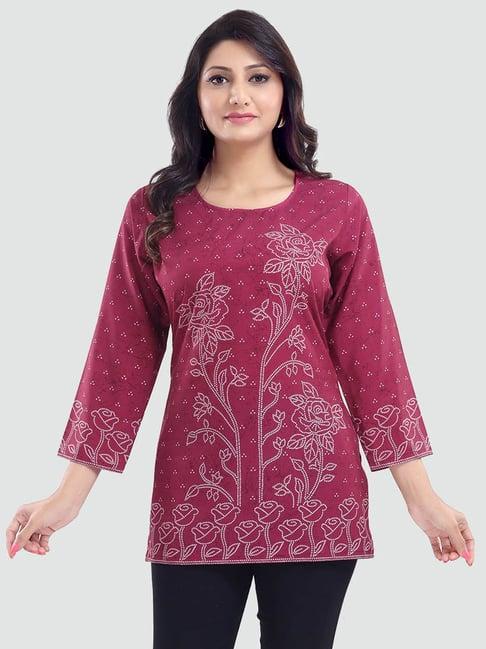 saree swarg magenta printed tunic