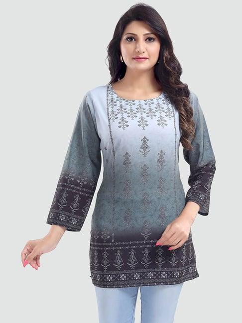 saree swarg grey printed tunic