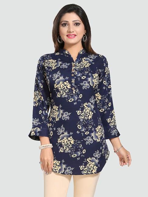 saree swarg navy printed tunic