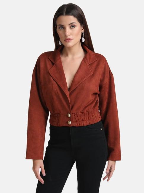 kazo rust cropped jacket