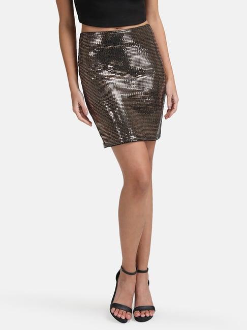 kazo stickon sequin mini skirt