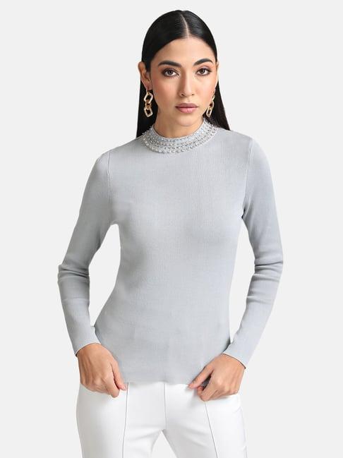 kazo embellished turtle neck pullover