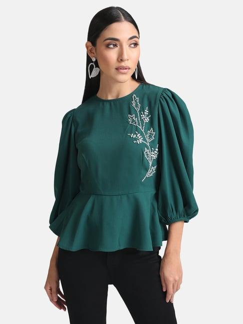 kazo peplum top with embellishment