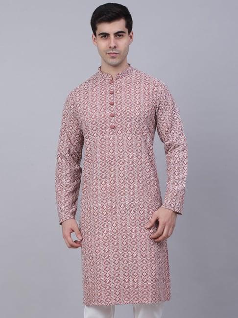 jompers coral regular fit embroidered kurta