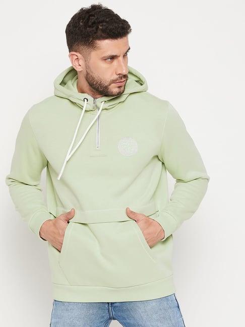 edrio light green regular fit hooded sweatshirt