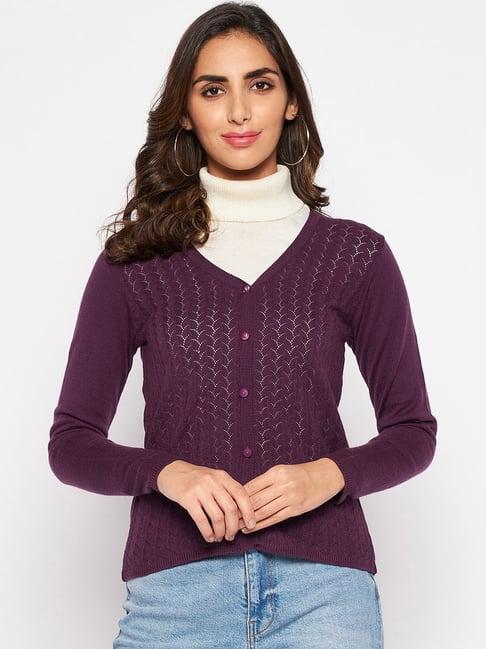 crozo by cantabil purple cardigans