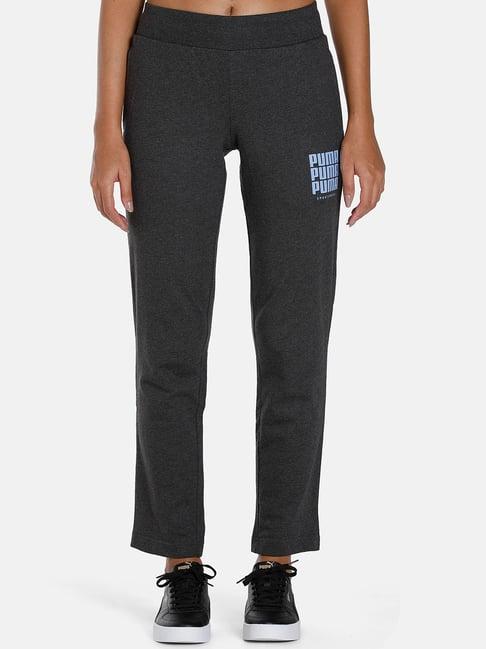 puma grey cotton logo print trackpants