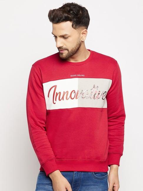 duke cranberry slim fit printed sweatshirt