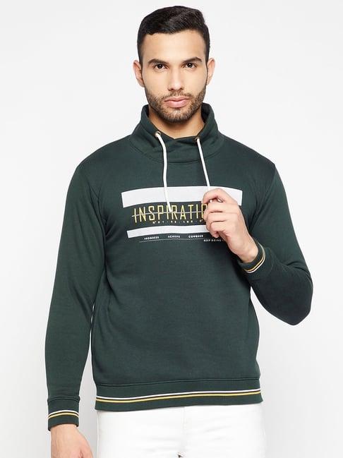 duke bottle green regular fit printed sweatshirt