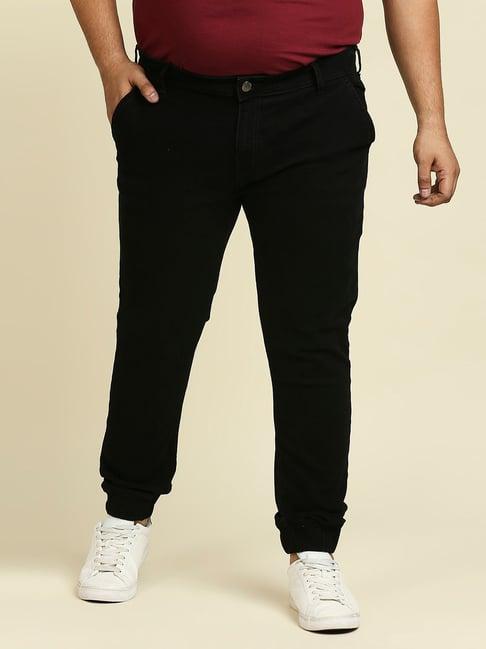 high star black lightly washed slim fit plus size jogger jeans