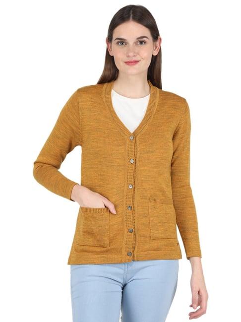 monte carlo mustard woollen cardigan