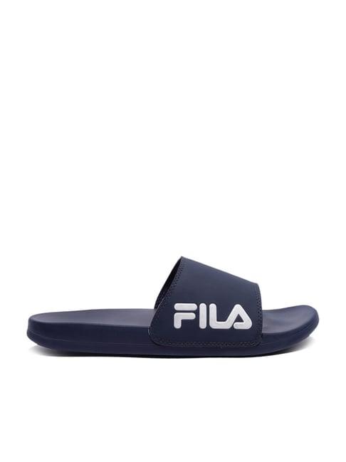 fila men's leggera blue slides