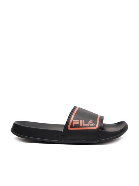 fila men's merio black slides