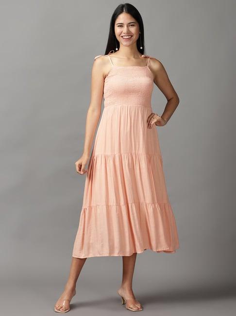 showoff peach a-line dress