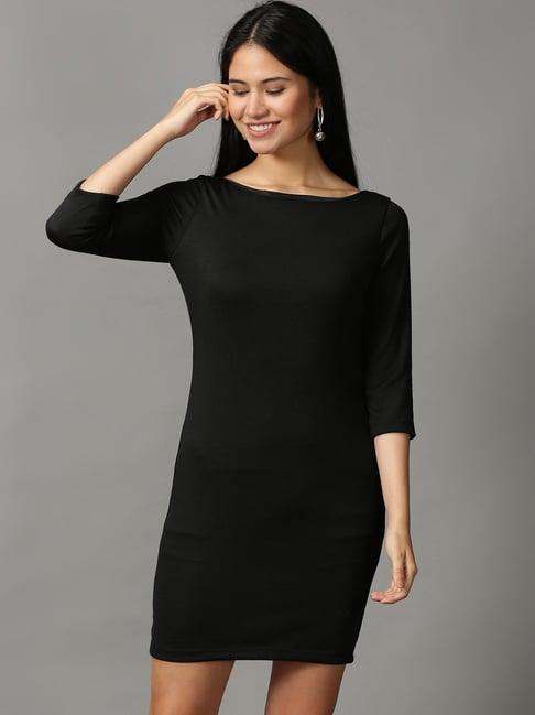 showoff black shift dress