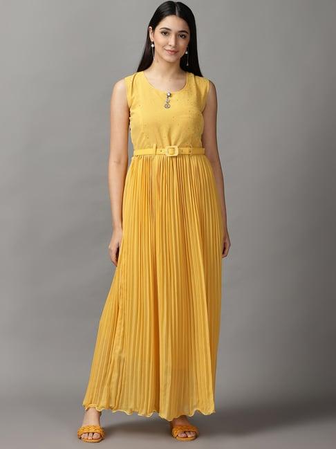 showoff yellow maxi dress