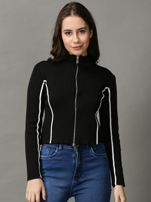 showoff black regular fit top