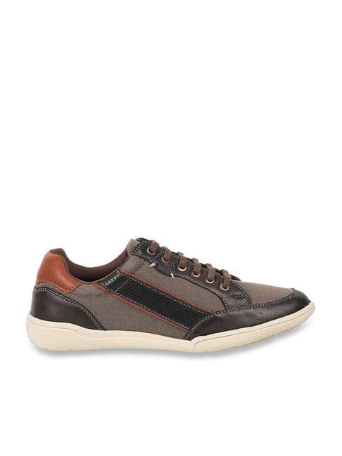 metro men's brown casual sneakers