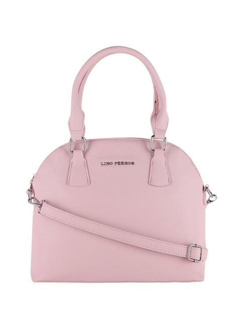 lino perros pink solid medium handbag