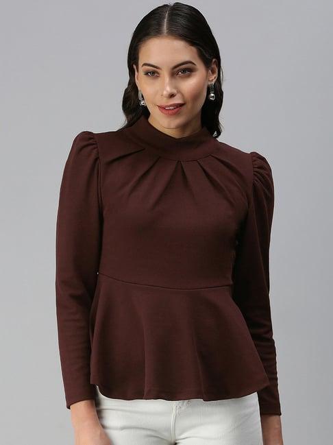 kryptic dark maroon peplum top