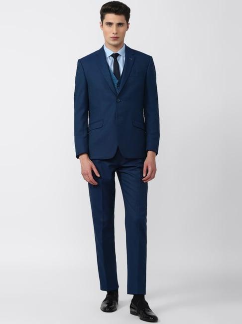 van heusen blue three piece suit