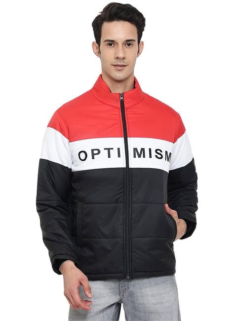 cantabil multicolor regular fit mock collar jacket