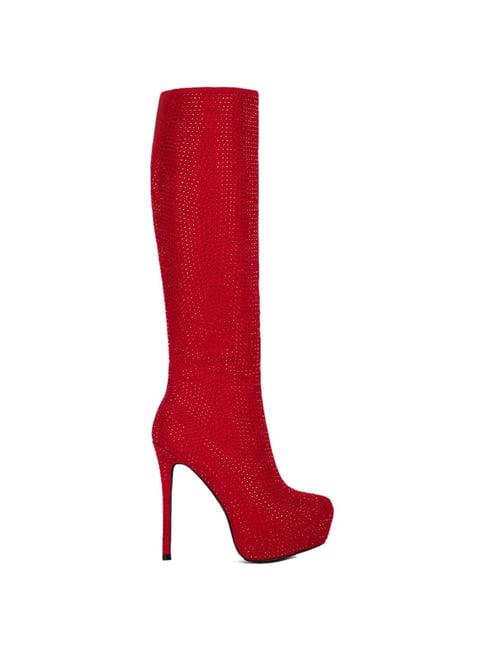 london rag women's red stiletto booties