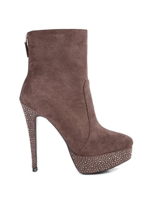 london rag women's brown stiletto booties