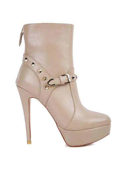 london rag women's beige stiletto booties