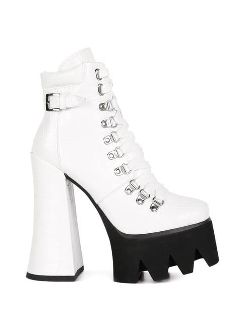 london rag women's white derby boots