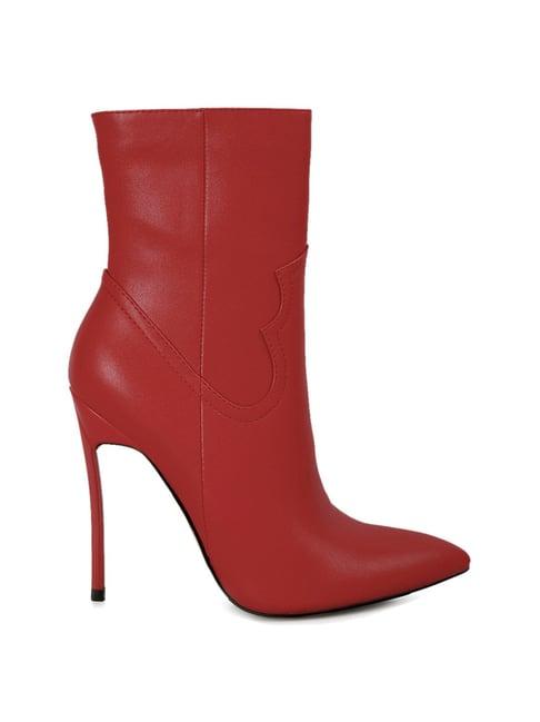 london rag women's red stiletto booties