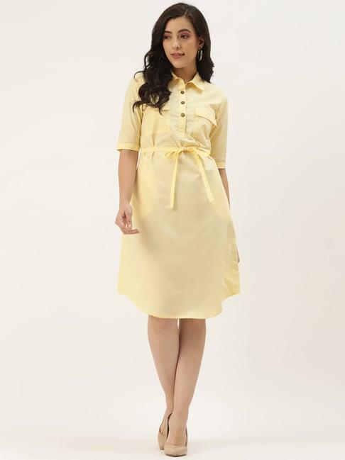 brinns cream midi shirt dress