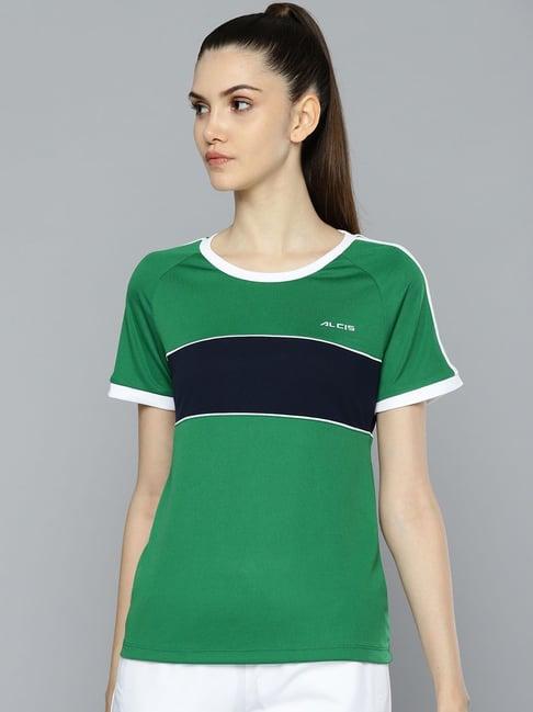 alcis green & black color-block t-shirt