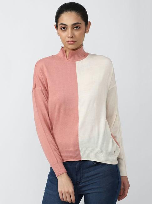 van heusen pink & beige sweater