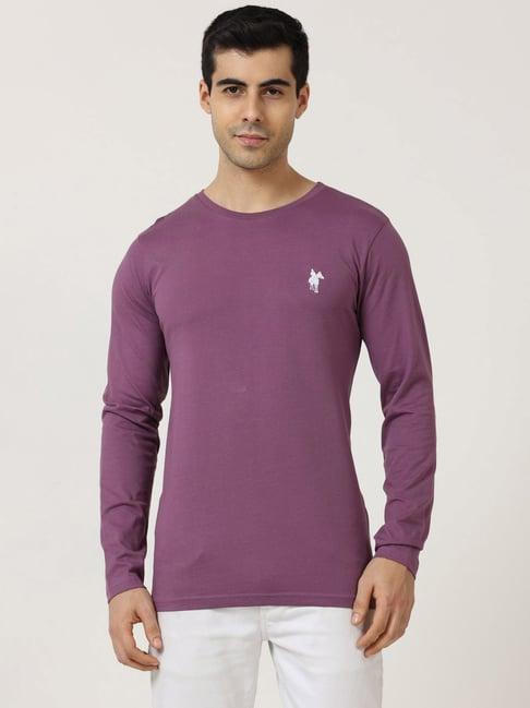 masculino latino purple cotton regular fit t-shirt