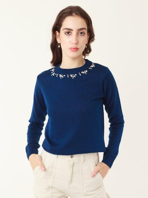 zink london blue embellished sweater