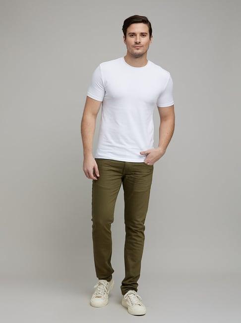 celio* green regular fit lightly washed jeans