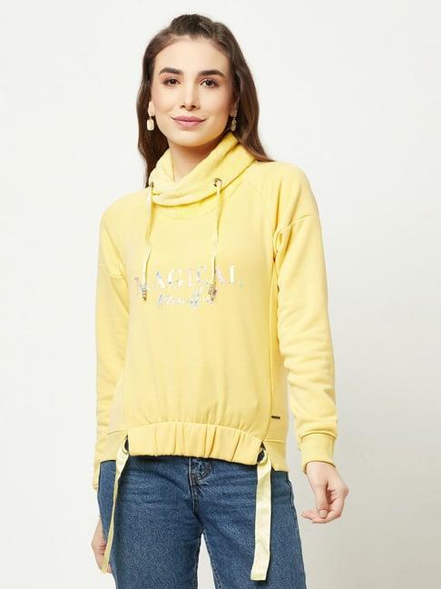 crimsoune club yellow printed sweatshirt