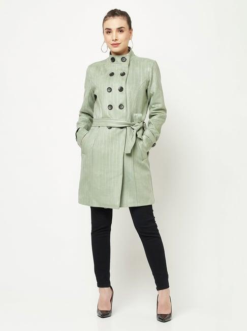 crimsoune club green striped over-coat