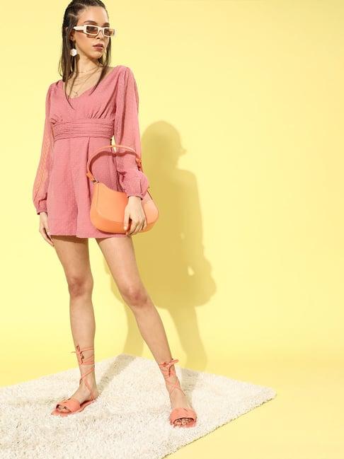 quiero blush mini playsuit