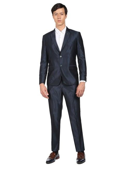 ad by arvind navy regular fit two piece suit