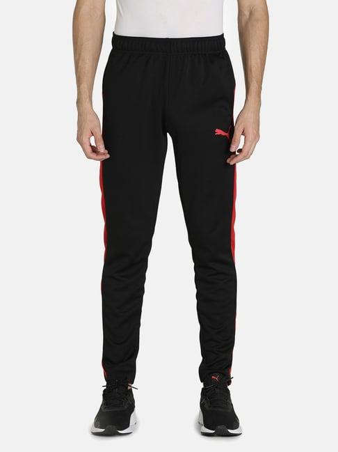 puma essentials black slim fit sports trackpants