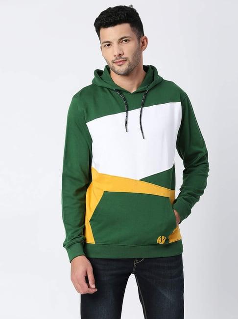 pepe jeans green regular fit hooded sweatshirt