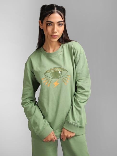 kz07 by kazo sage green graphic print pullover