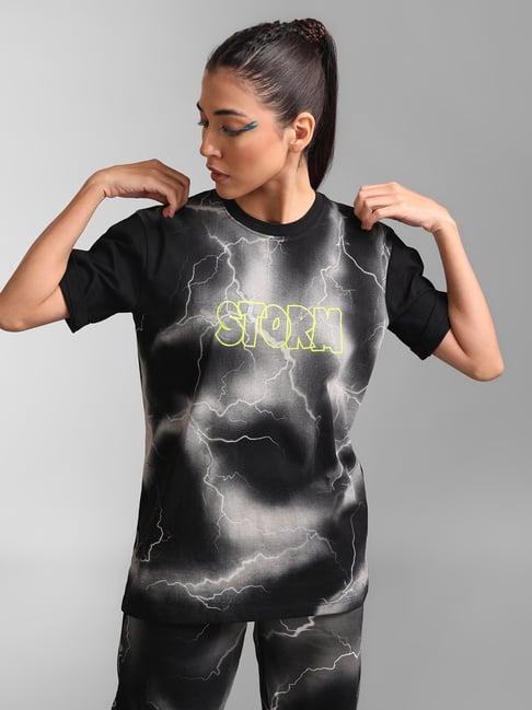 kz07 by kazo charcoal grey printed t-shirt