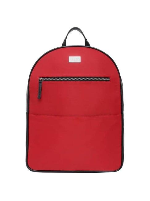 kleio pu red medium laptop backpacks