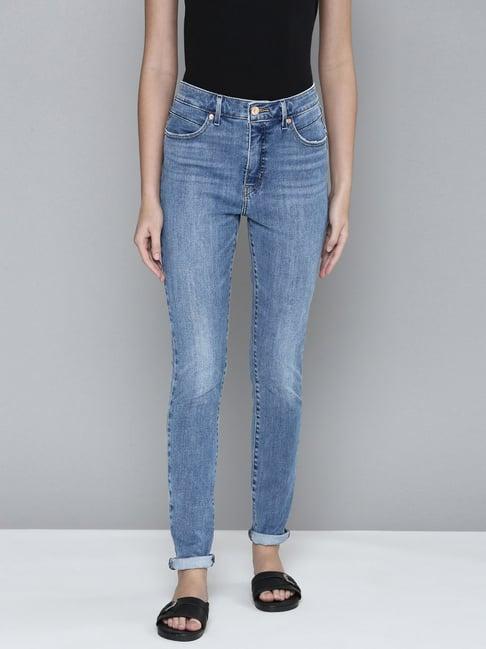 levi's light indigo skinny fit mid rise jeans